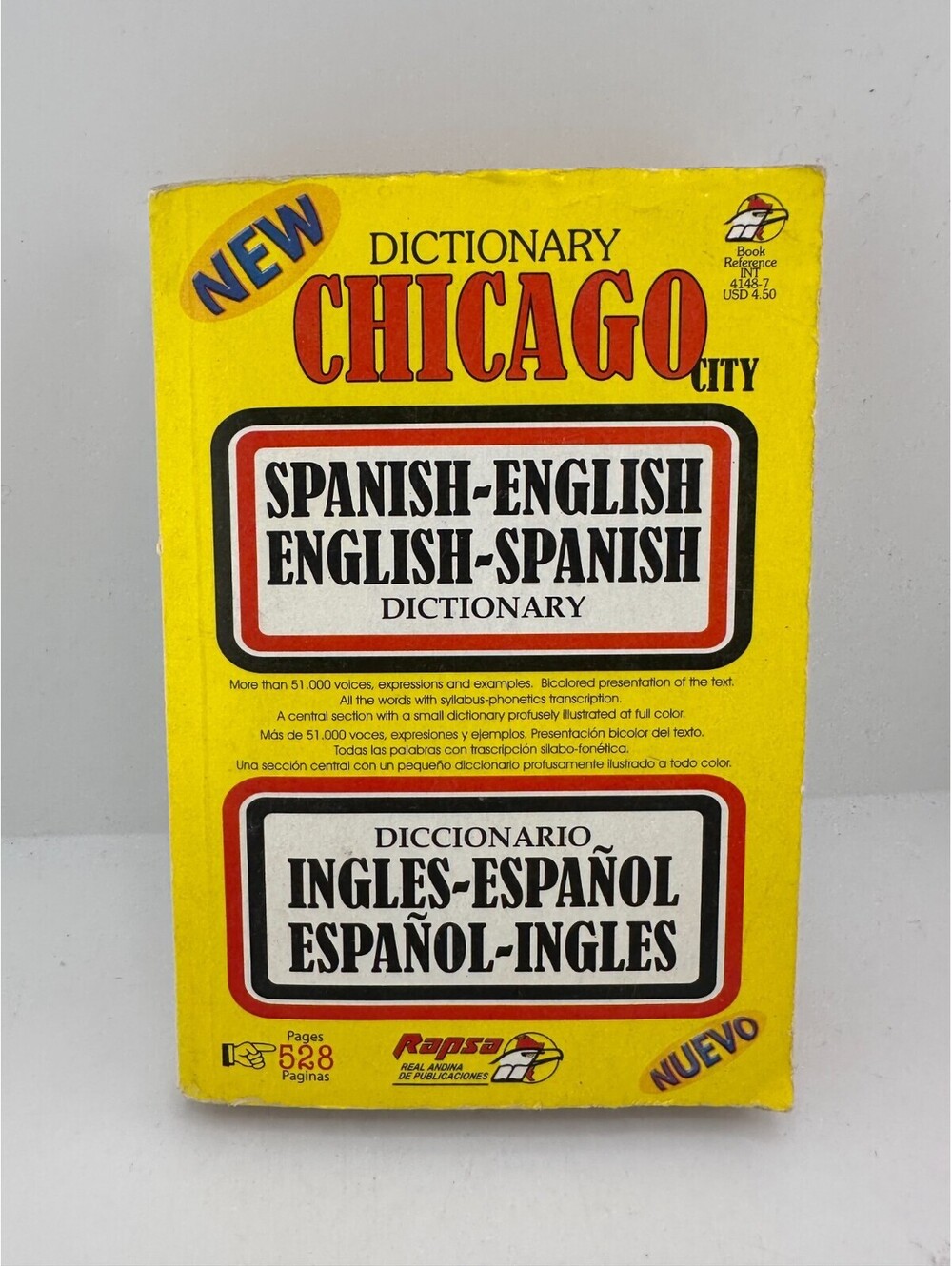 Chicago City Spanish English Dictionary RAPSA 2002 Bilingual Pocket Book